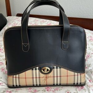 Burberry black leather handbag
